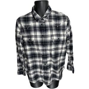 American Eagle Shirt M Gray Plaid Oversized Fit Ah Mazingly Soft Button Up SNAGS